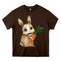 Chocolate Brown eastrt bunny carrot Heavy Core Tee - RanaPortraitStore