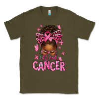Army Green lets beat cancer afro messy bun Classic Tee - texasbilliewilder