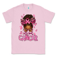Bubblegum Pink lets beat cancer afro messy bun Classic Tee - texasbilliewilder