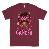Burgundy lets beat cancer afro messy bun Classic Tee - texasbilliewilder