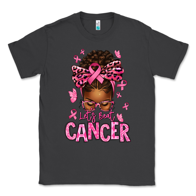 Lets Beat Cancer Afro Messy Bun Classic Tee by texasbilliewilder | Teevron