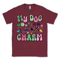 Burgundy my dog is my lucky charm Classic Tee - Artiststas