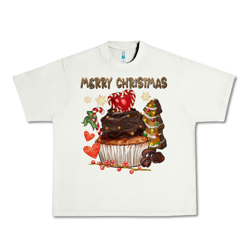 Merry Christmas Cupcake Chocolate Urban Heavy Tee by CowGirlArtShop | Teevron