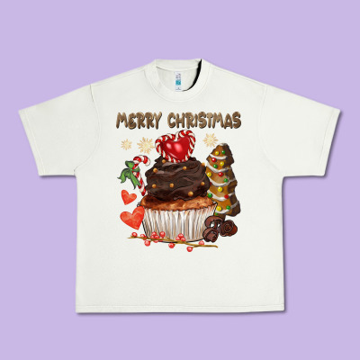 Merry Christmas Cupcake Chocolate Urban Heavy Tee Designed By Cowgirlartshop