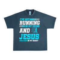 Midnight Navy Christian Runner Half Marathon Running Race Jesus Gift Urban Heavy Tee - trangStudio