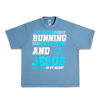 Pebble Blue Christian Runner Half Marathon Running Race Jesus Gift Urban Heavy Tee - trangStudio