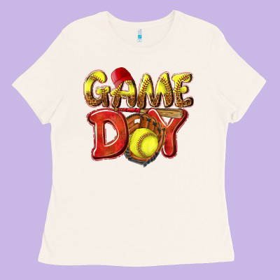 Game Day Softball Ladies Tee Designed By Nancycooperartshop