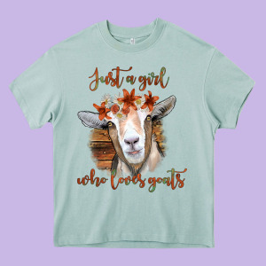 Just A Girl Who Loves Goat Heavy Core Tee Designed By Bettercallsaul