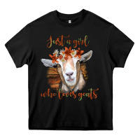 Black Just a Girl Who Loves Goat Heavy Core Tee - Bettercallsaul