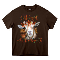 Chocolate Brown Just a Girl Who Loves Goat Heavy Core Tee - Bettercallsaul