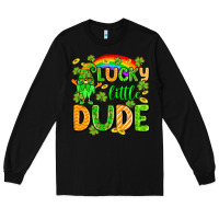 Black St. Patrick's Lucky little dude Long Sleeve Tee - OliviaCreatesArt