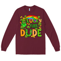 Burgundy St. Patrick's Lucky little dude Long Sleeve Tee - OliviaCreatesArt