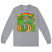 Heather Grey St. Patrick's Lucky little dude Long Sleeve Tee - OliviaCreatesArt