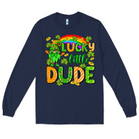 Navy St. Patrick's Lucky little dude Long Sleeve Tee - OliviaCreatesArt