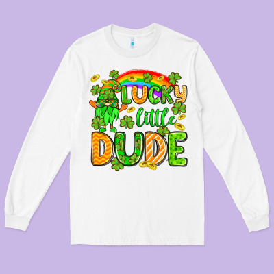 St. Patrick's Lucky Little Dude Long Sleeve Tee Designed By Oliviacreatesart