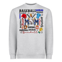 Heather Grey baseball mom Heavyweight Sweatshirt - CowhideDigitalArt