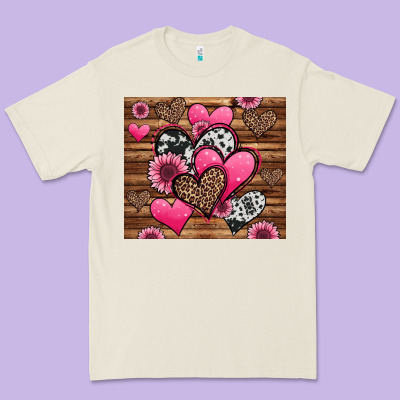 Valentines Day Western Hearts And Sunflowers Premium Tee Designed By Jasminsmagicworld