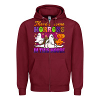 Burgundy theres some horrors in this house Zipper Hoodie - Artiststas