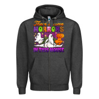 Charcoal Heather theres some horrors in this house Zipper Hoodie - Artiststas