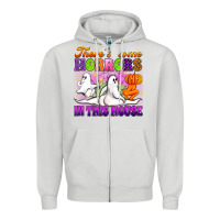 Dove Grey theres some horrors in this house Zipper Hoodie - Artiststas