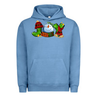 Pigment Pebble Blue joy for christmas with snowman Urban Hoodie - AdoDesignShop