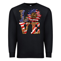 Black patriotic sunflower love Premium Sweatshirt - BarkalooDesign