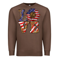 Chestnut patriotic sunflower love Premium Sweatshirt - BarkalooDesign