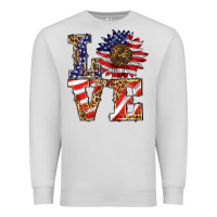 Dove Grey patriotic sunflower love Premium Sweatshirt - BarkalooDesign