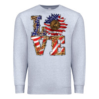 Heather Grey patriotic sunflower love Premium Sweatshirt - BarkalooDesign