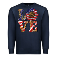 Navy patriotic sunflower love Premium Sweatshirt - BarkalooDesign