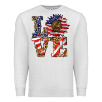 Oatmeal Heather patriotic sunflower love Premium Sweatshirt - BarkalooDesign