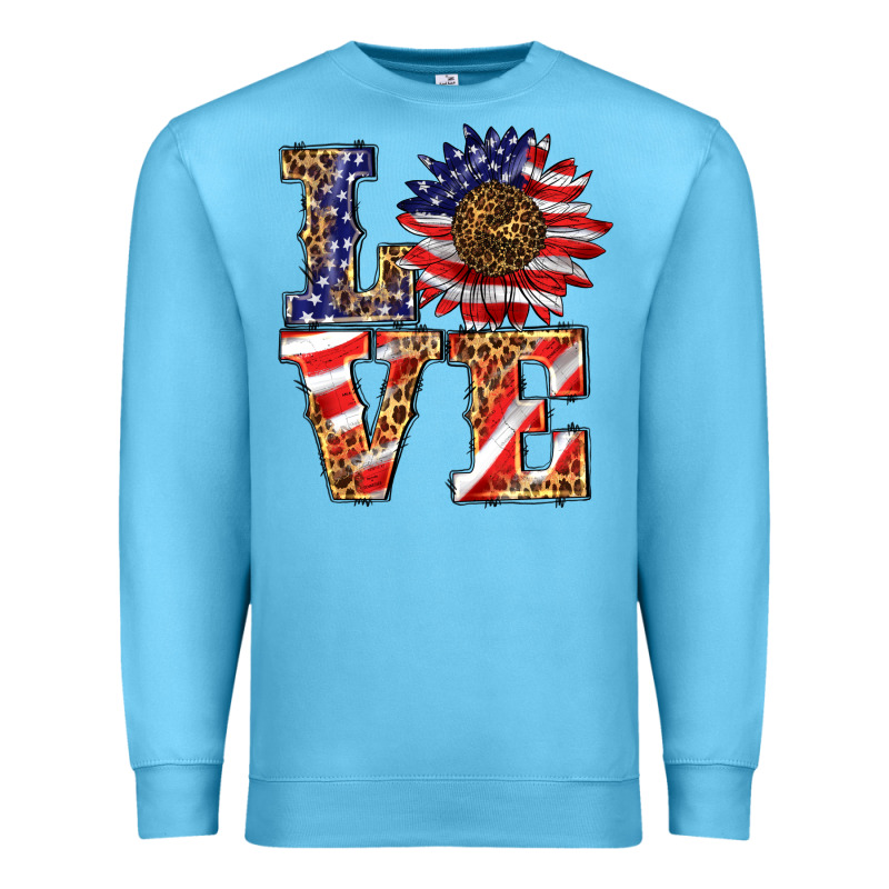 Patriotic Sunflower Love Premium Sweatshirt by BarkalooDesign | Teevron