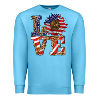 Ocean Blue patriotic sunflower love Premium Sweatshirt - BarkalooDesign