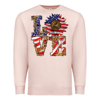 Pale Pink patriotic sunflower love Premium Sweatshirt - BarkalooDesign