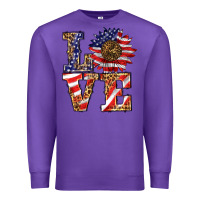 Purple patriotic sunflower love Premium Sweatshirt - BarkalooDesign