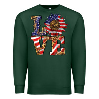 Sports Green patriotic sunflower love Premium Sweatshirt - BarkalooDesign