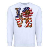 White patriotic sunflower love Premium Sweatshirt - BarkalooDesign