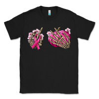 Black Breast Cancer skeleton hands Classic Tee - NancyCooperArtShop