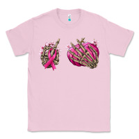 Bubblegum Pink Breast Cancer skeleton hands Classic Tee - NancyCooperArtShop
