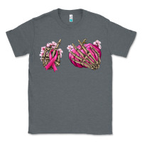 Charcoal Heather Breast Cancer skeleton hands Classic Tee - NancyCooperArtShop