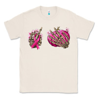 Natural Breast Cancer skeleton hands Classic Tee - NancyCooperArtShop