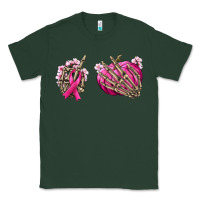 Sports Green Breast Cancer skeleton hands Classic Tee - NancyCooperArtShop