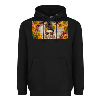 Black mess bun mama with sunflowers and colorful leopard license plate Heavyweight Hoodie - BarkalooDesign