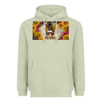 Matcha mess bun mama with sunflowers and colorful leopard license plate Heavyweight Hoodie - BarkalooDesign