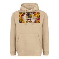 Mushroom mess bun mama with sunflowers and colorful leopard license plate Heavyweight Hoodie - BarkalooDesign