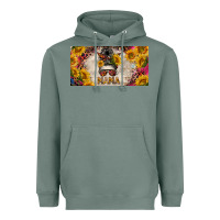 Sage mess bun mama with sunflowers and colorful leopard license plate Heavyweight Hoodie - BarkalooDesign
