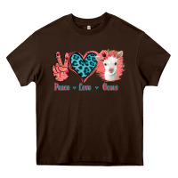 Chocolate Brown Peace Love Goats Heavy Core Tee - Bettercallsaul
