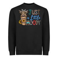 Black just a latte moody Heavyweight Sweatshirt - CowhideDigitalArt