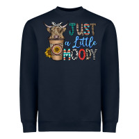 Navy just a latte moody Heavyweight Sweatshirt - CowhideDigitalArt