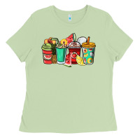 Matcha Fruits coffee cups Ladies Tee - NancyCooperArtShop